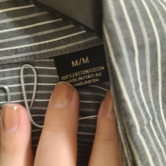 Grey and white striped button down - Picture 4 of 4